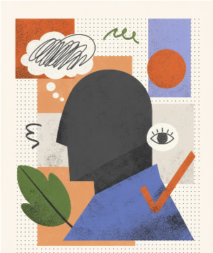 Illustration of a persona in thought